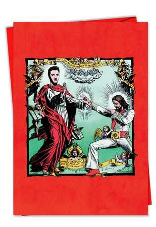 Jesus Elvis Unique Inappropriate Humor Merry Christmas Card Nobleworks